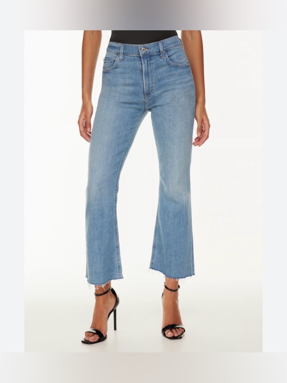COH Isola Mid Rise Cropped Bootcut Mid Blue Wash Jeans 26
